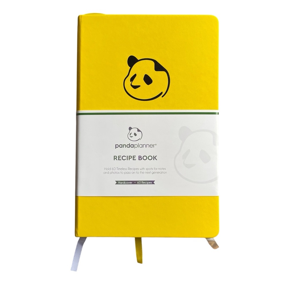 PANDA PLANNER Yellow Recipe Book Write In Your Family Recipes 8.25”x5.75”